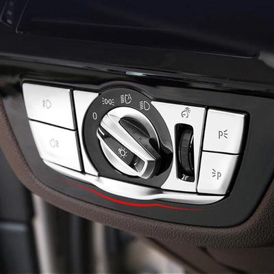 Car Headlight Switch Button Stickers Frame Cover ABS Decoration Accessories For BMW 5 Series G30 G38 2018    2022