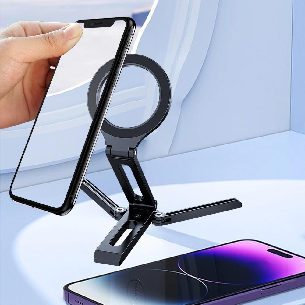 Foldable Magnetic Triangle Phone Stand, Shockproof And Stable Desktop Bracket for iPhone 13 14 15 Pro Max Xiaomi Phone Accessory