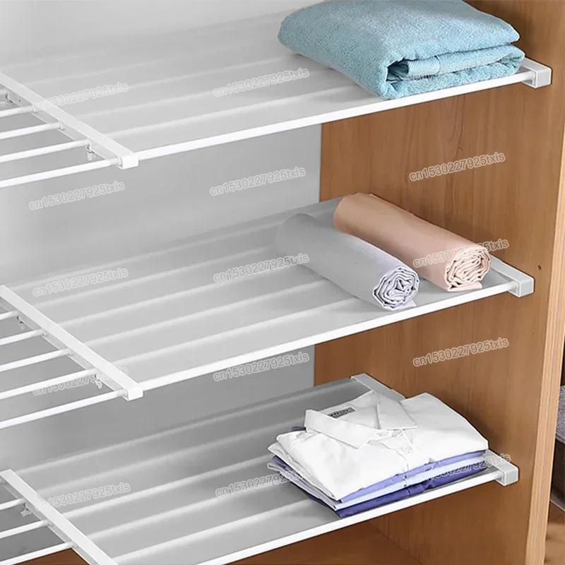 NEW Adjustable Closet Organizer Kitchen Storage Shelves Space Saving Wardrobe Wall Mounted Rack Home Appliance Cabinet Holder1pc
