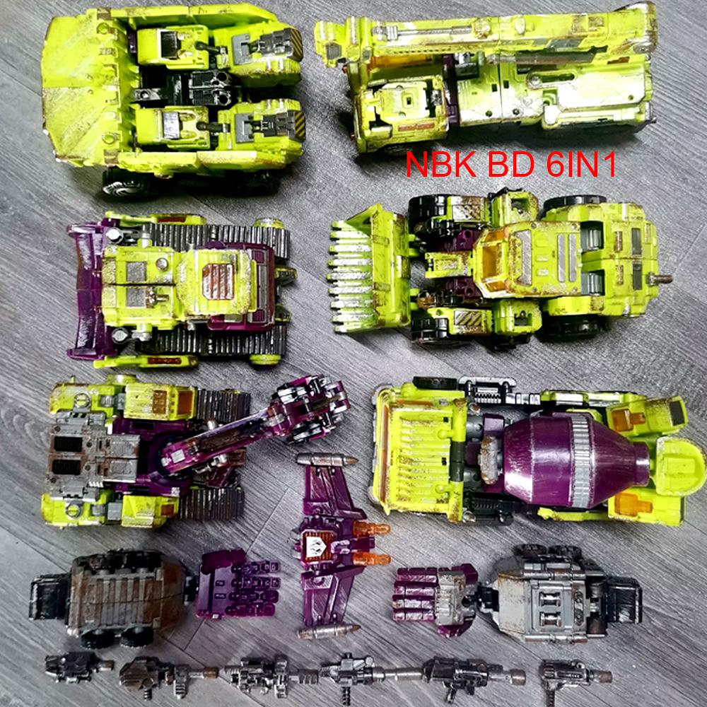 Transformation Toys NBK 6in1 Devastator Bonecrusher Mixmaster Engineering Car Damage Action Figure Deformation Robot Anime Model