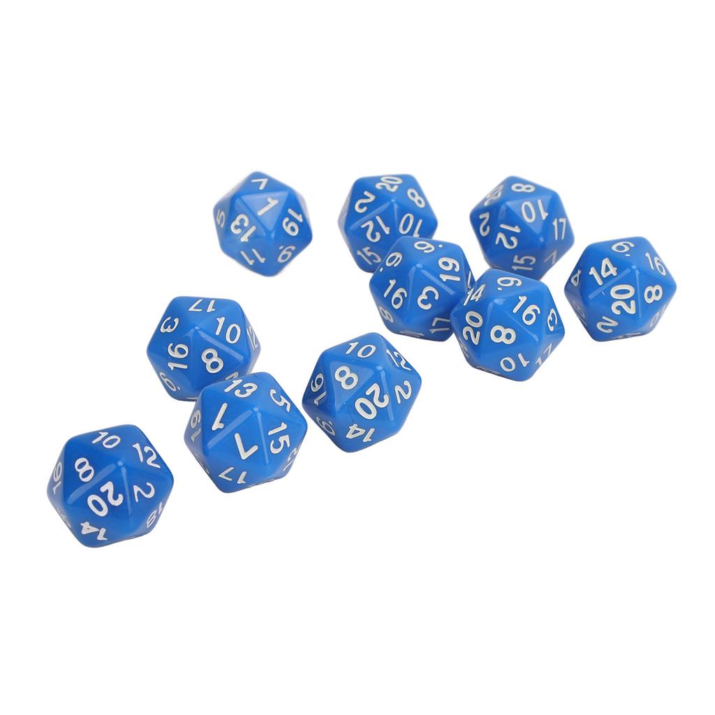 10PCS Polyhedral Dice Set Plastic Lightweight 20 Sided Dice for Role Playing Table Games