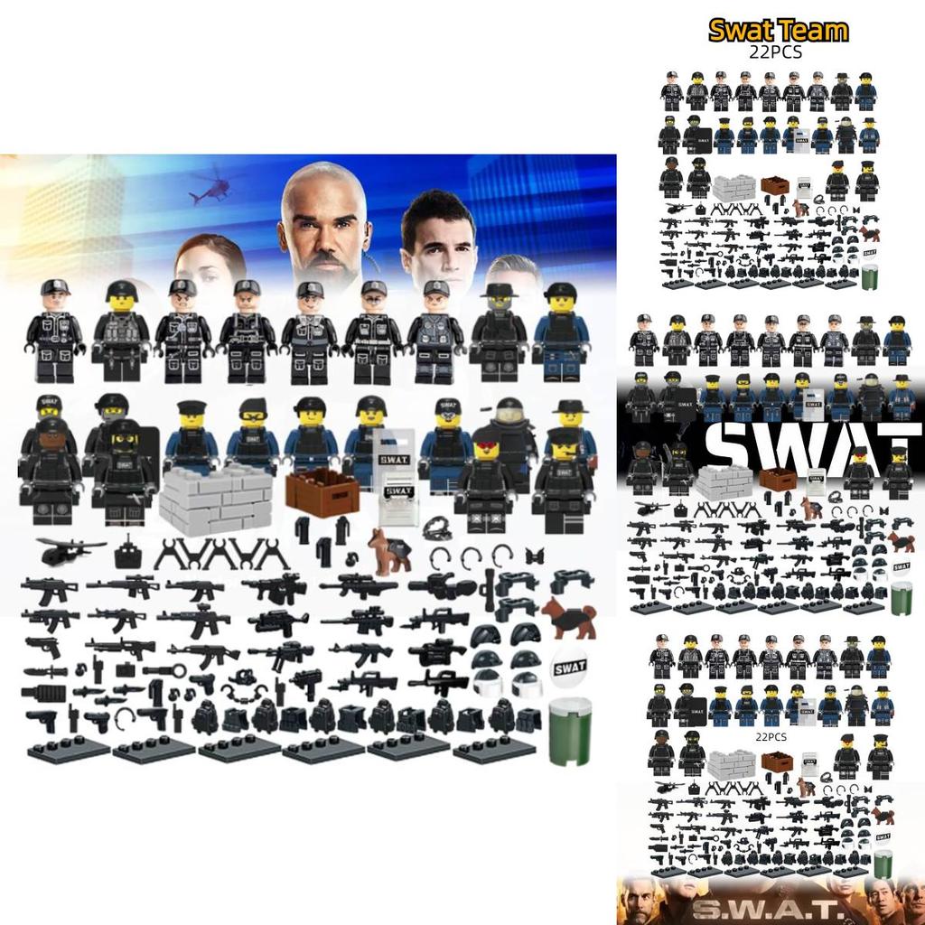 Military Police Building Blocks Set 22pcs Abs Plastic Diy Figure Toy For Boys