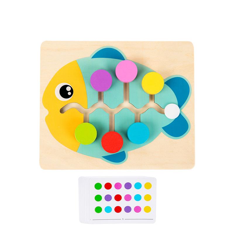 Double-Sided Montessori Wooden Ball Game for Early Logical Thinking and Color Recognition