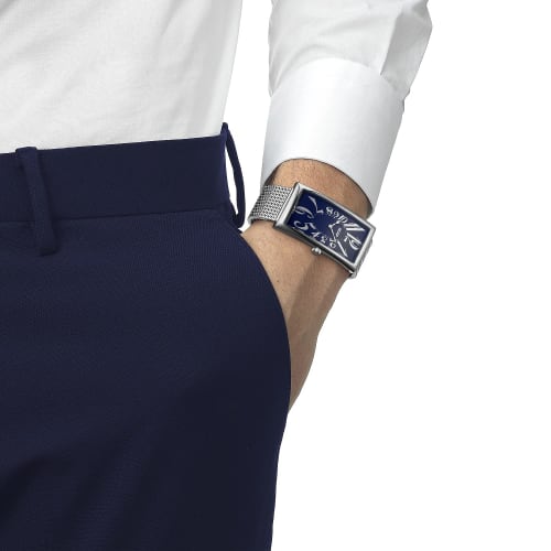 Tissot Heritage Banana Watch, Unisex, Blue Dial, Bracelet, T1175091104200, Officially Imported