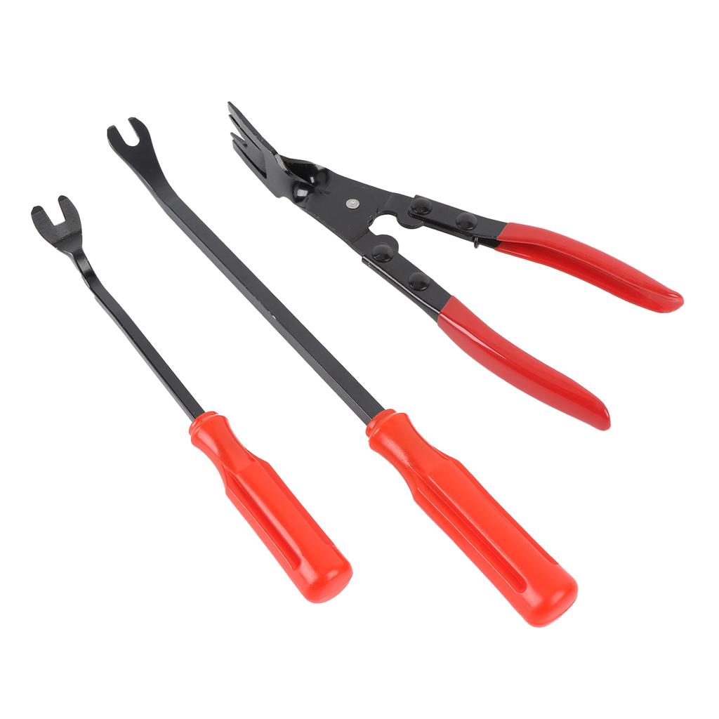 3 ST Bilklädselborttagningsverktygssats Rostfritt Stål Clipstångssats Bildörrpanel Instrumentbräda Reparationssats