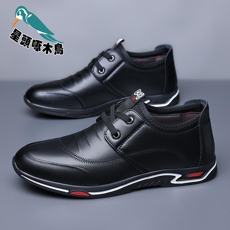 2025 New Leather Casual Shoes Straps Breathable Leather Shoes Worker Leather Shoes