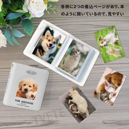 TVETE Trading Card Case, Oshikatsu Card File, 1 Pocket [Holds 40 Cards, 2 Books], Card Folder, Small Trading Card Holder, Mini, Cute Card Storage Book