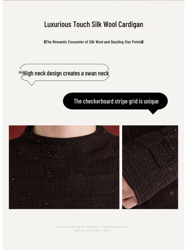 2025 Autumn Women's Wool & Mulberry Silk Slim-Fit Round Neck Innerwear