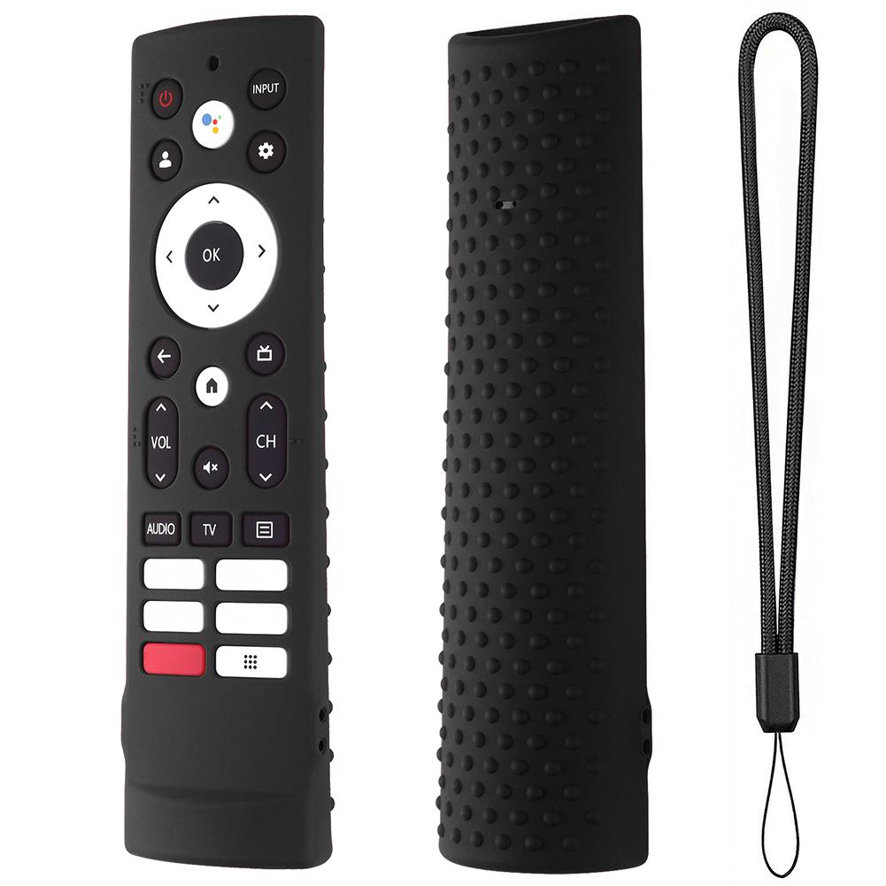 Silicone Case Anti Slip Remote Control Case with Removal Lanyard TV Remote Control Case Cover for Hisense Voice Remote ERF3V90H