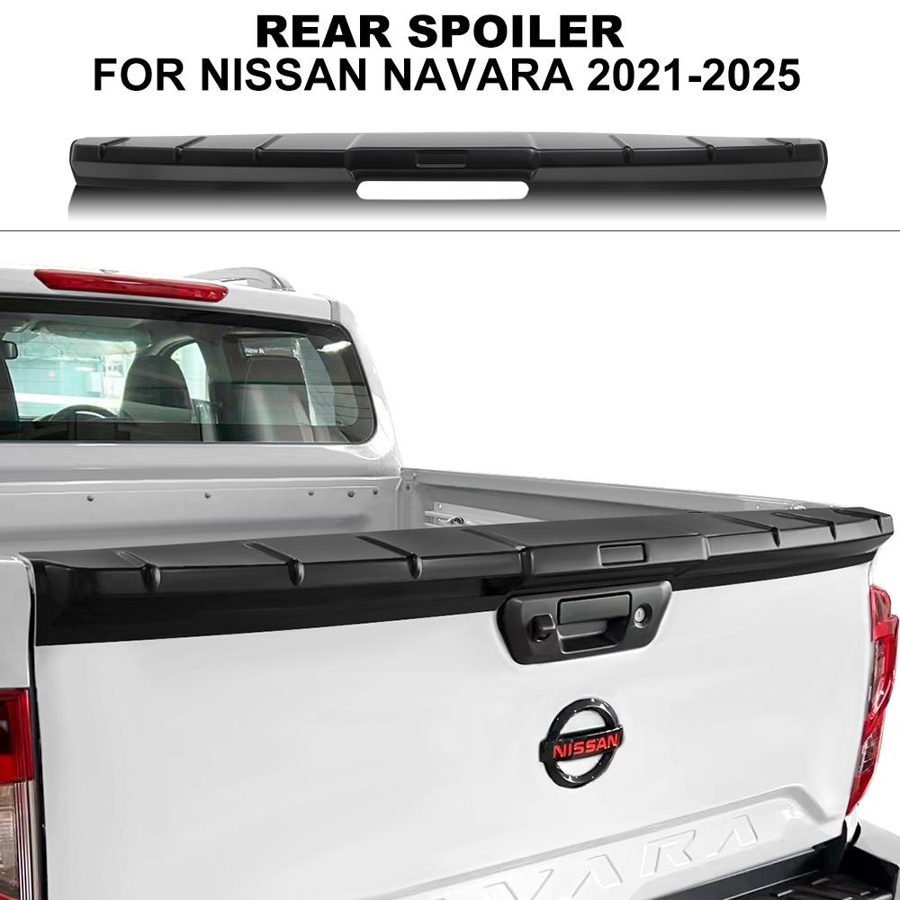 Tail Gate Protector Cover Rear Spoiler For Nissan Navara NP300 D23 Frontier 2021-2025 Matte Black Tail Gate Top Replace Car Acce 2021-2025