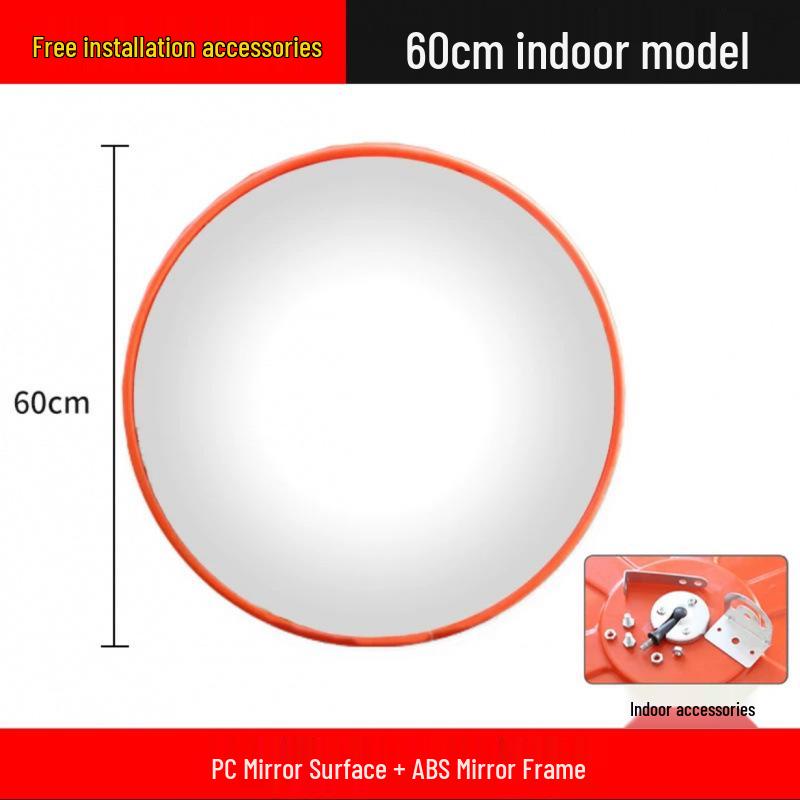 Reflective Convex-Concave Safety Mirror for Indoor/Outdoor Traffic and Garage Corners