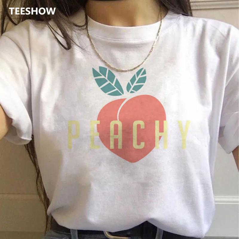 Peach Harajuku Small Fresh T Shirts Unisex Print Korean Style Tshirts 90s Peachy Graphic Tshirts Fashion Funny Top Tees Female