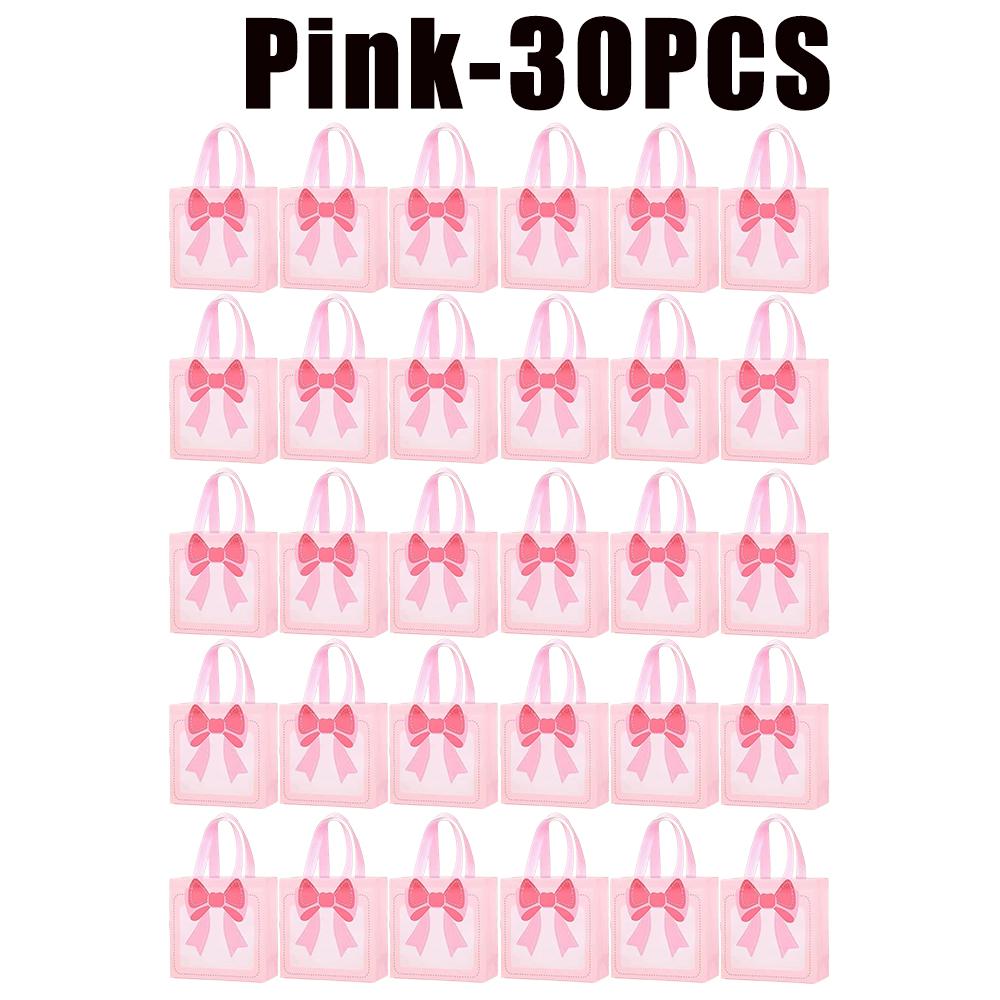 1-30PCS Cartoon Bow Portable Gift Bag Bow Snack Packaging Bag Portable Design Cosmetics Candy Small Items Storage Self Seals