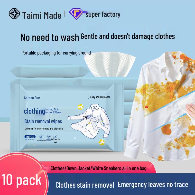 Portable Stain Remover Wipes - Powerful No-Wash Cleaner for Down Jackets