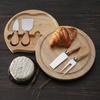 Round Rubber And Wooden Box 4-piece Cheese Knife And Spatula Set, Stainless Steel Cheese Tools And Cutlery Gift Set