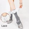 White Embroidered Ruffle Socks Mid Tube Women Hosiery Sweat-absorbing Short Sock  Lady