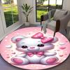 1pc Office Carpet, Cute Bear Chair Rug, Living Room Printed Round Rug, Home Chair Floor Mat
