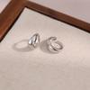 2025 new pearl ear buckle femininity elegant contrasting stud earrings jewelry simple versatile plain ring earrings