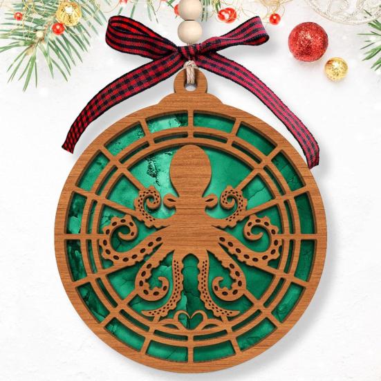 Sea Animal Coastal Christmas Ornaments The Kind of Starfish/Seahorse/Octopus Hanging Ornament with Card Positive Inspirational Energy Vibes Gifts for