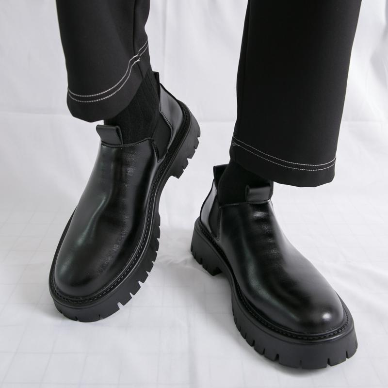 Men's High Quality Leather Loafers Handmade Men Business Shoes Moccasins Thick Bottom Walking Men Flats Casual Male Work Shoes