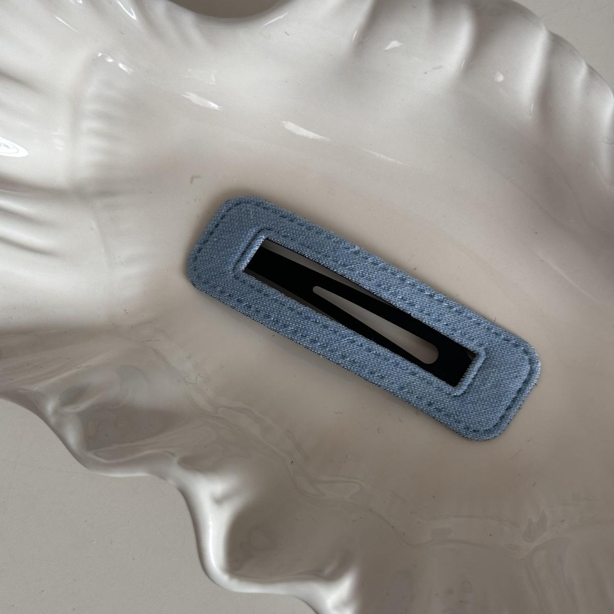 Dopamine Blue Denim Baby Hair Clip - Cute Fabric Accessory for Flyaways & Bangs