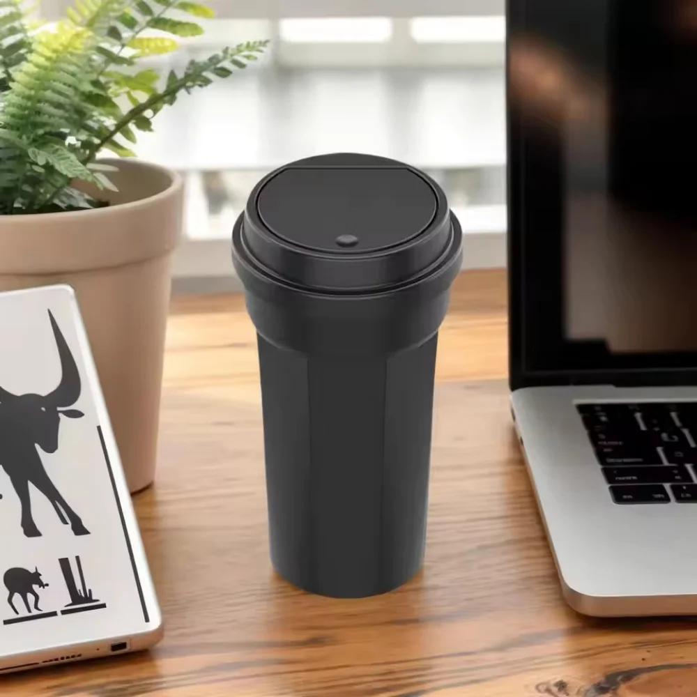 Car Trash Can Cup Holder Car Garbage Can Bin with Lid Multipurpose Waterproof Car Trash Cup Small Trash Bin for Auto Accessories