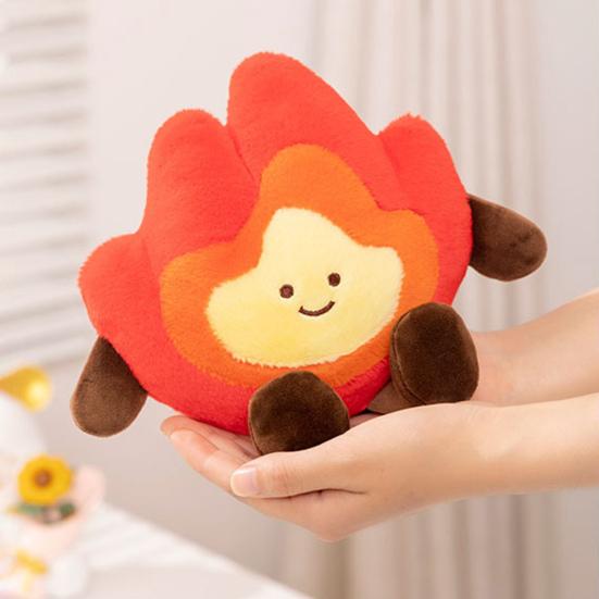 Flame Plush Toy for Kids Smiling Flame Character Pillow Soft Stuffed Toy Playtime Flame Plushie Children's Birthday Gifts