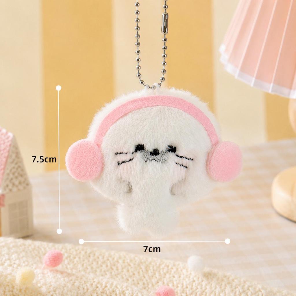 Adorable Little Seal Plush Keychain - Cute Ocean Animal Bag Charm Pendant