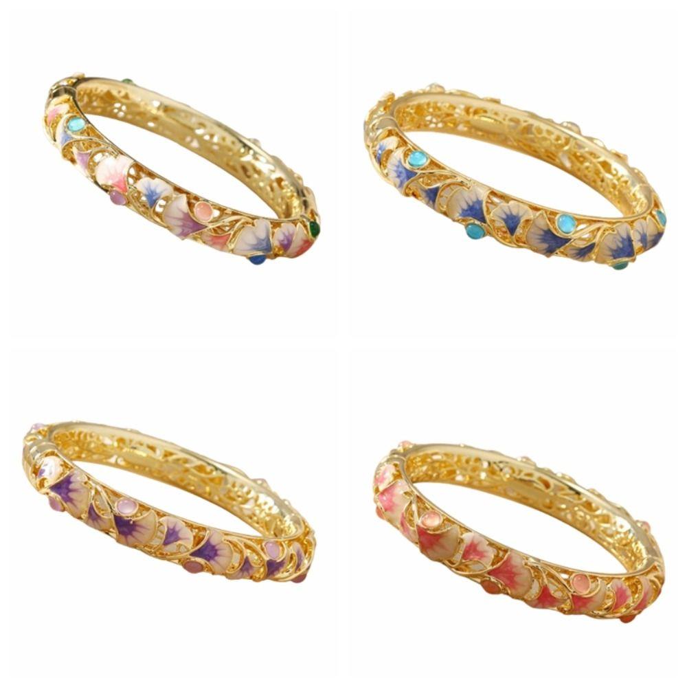 

Traditional Ginkgo Leaf Bracelets Double Bangle Women s Hand Bracelet Woman синій