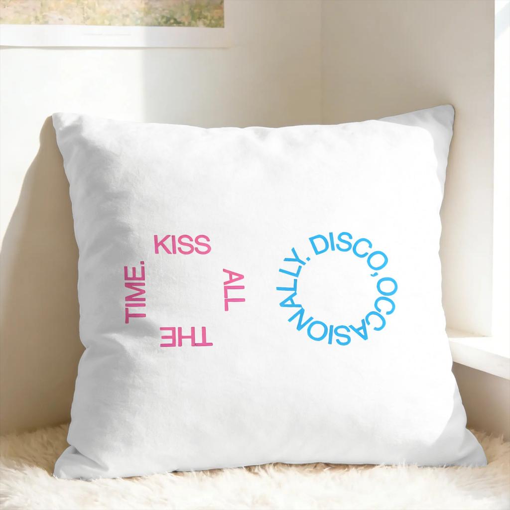 Singer H-Harrys S-Styles Kiss Al the Time Pillow Case Comfy Pillow Cover For Sofa Couch Bed Living Room Retro Trendy Pillowcase