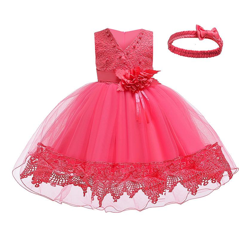 Prinsessenjurk voor Baby Meisjes Met Parels En Kant Voor Lente Zomer Herfst Winter