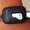 Car Tissue Holder Storage Box Zipper Closure Solid Color Easy To Clean Hanging Paper Towel Storage Box Car Interior Decor