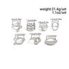SHIXIN 7Pcs/Set Fashion Geometric Irregular Open Rings Women Simple Imitation Pearl Adjustable Knuckle Rings Set Party Jewelry