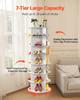 Torre Giratoria de Zapatero de 7 Niveles, Zapatero Giratorio 360°, Exhibidor Giratorio Redondo tipo Carrusel de Almacenamiento, Organizador Giratorio de Mesa (Lazy Susan) Independiente para