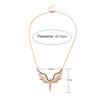 Bling Rhinestone Angel Wings Pendant Women Party Necklace Jewelry Gift