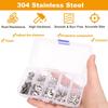 120pcs Stainless Steel E Shaped Clip Washer Rings Snap Circlip Shaft Fastener M1.5 M2 M3 M4 M5 M6 M7 M8 M9 M10 Assortment Kit