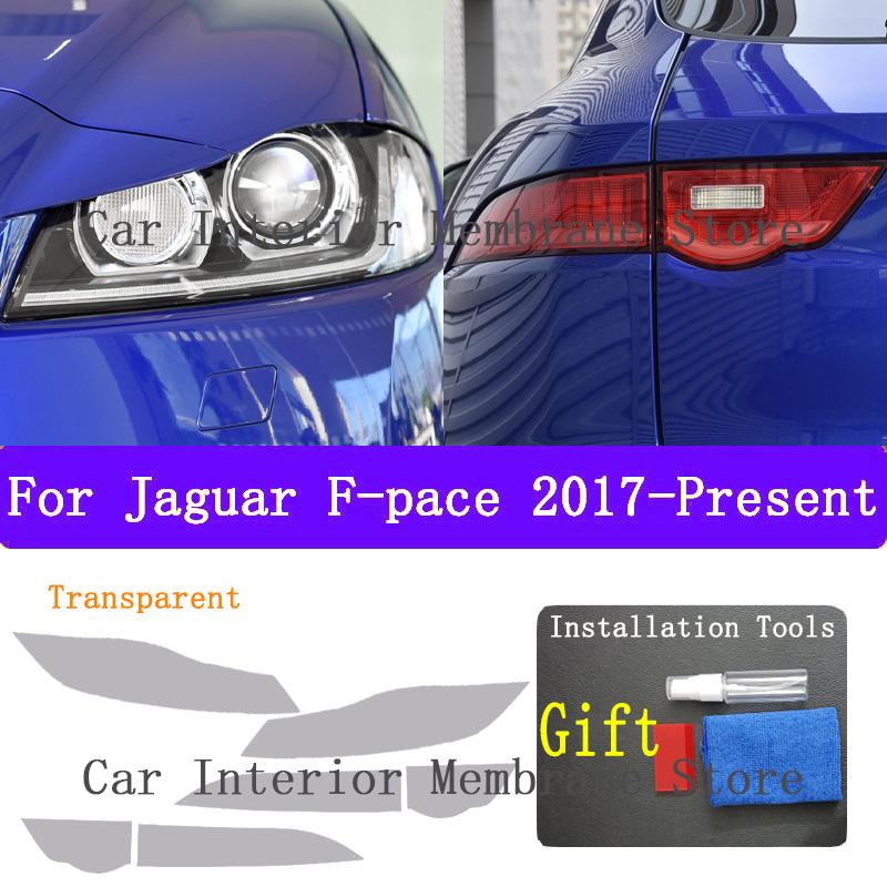 For Jaguar F-Pace 2017- Car Exterior Headlight Anti-scratch Front Lamp Tint TPU Protective Film Repair Accessories Sticker