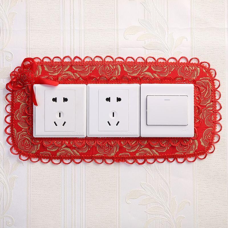 

Ткань Кружево Розетка Пылезащитный Бытовой Декоративный Накладка на выключатель Watermelon Red Independent packaging