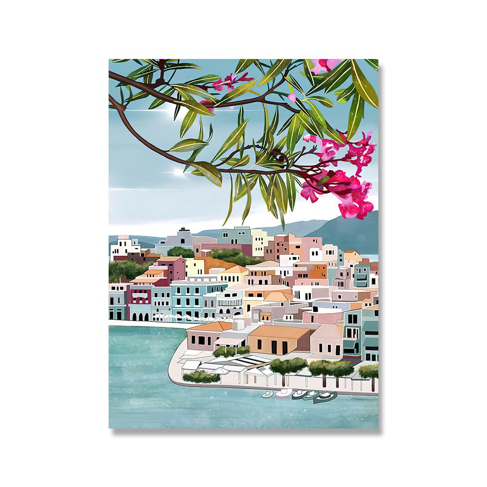 Marokko Frau Reise Wandkunst Leinwand Schwimmbad Tropisches Blatt Nordische Poster und Drucke Wandbilder für Wohnzimmerdekor