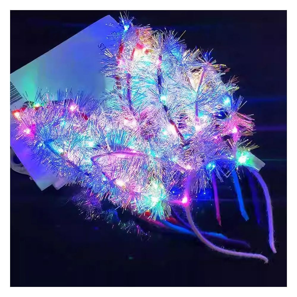 Festival Prize Toy Set of Cute LED Headbands for Summer Hair Cosplay Makeup Christmas Fireworks and Concerts [OIIZREO] Glow-Up Set 10-Piece