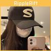 Fashionable Black Baseball Cap With S Letter Design For A Trendy Look