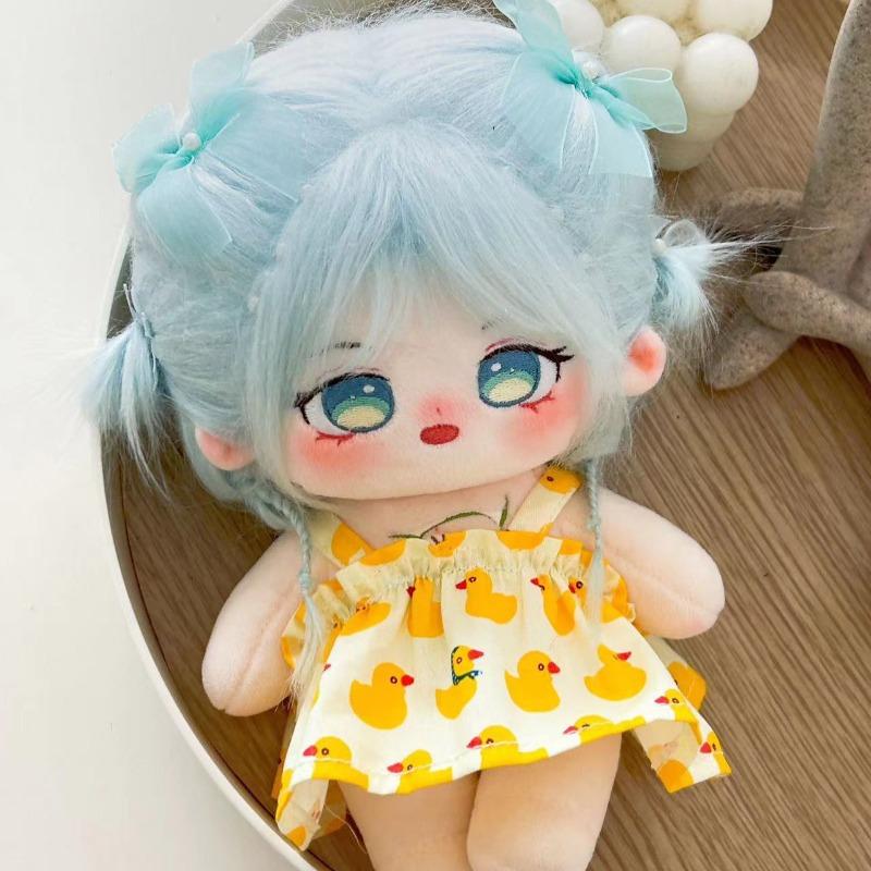 20cm Cute Cotton Doll Plush Toys Orchid Pattern Girl Stuffed Super Star Figure Dolls Baby Wearable Clothing Dress Up Kids Gift
