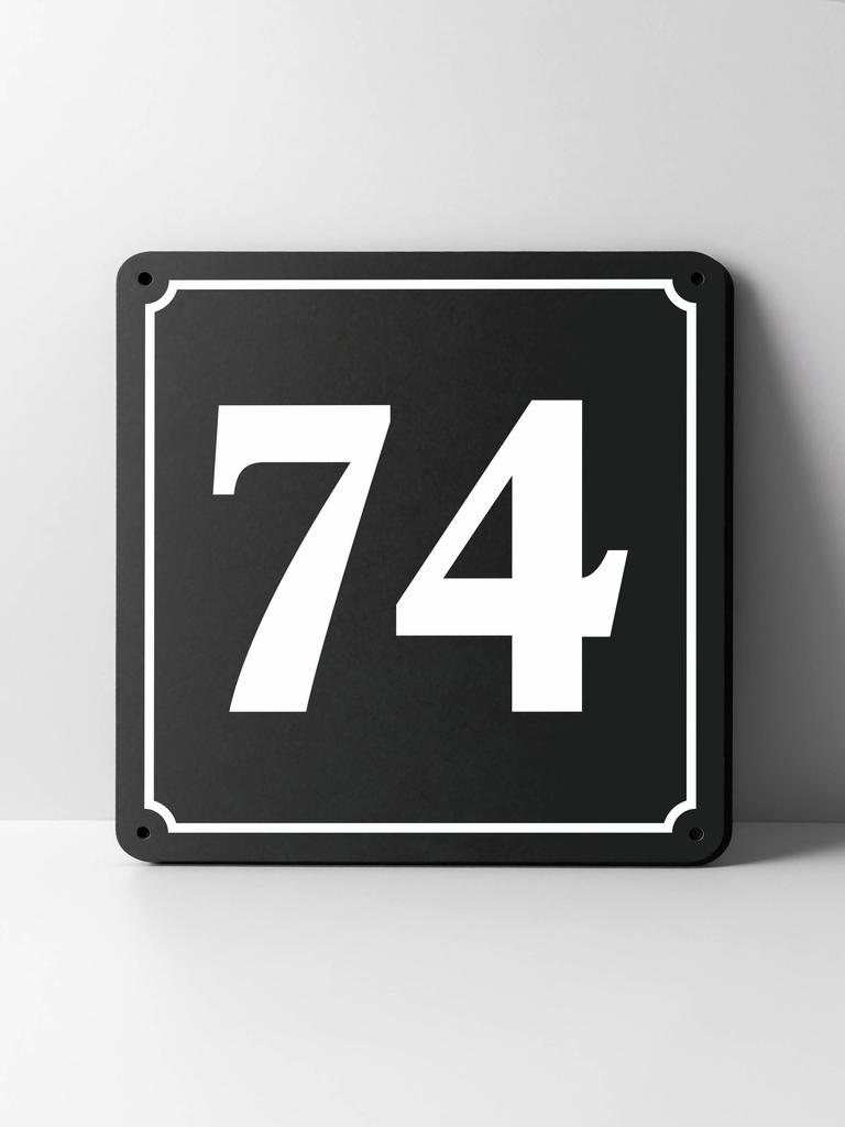Metal House Number Sign, Black White Contrast, Outdoor Wall Decor for Home Street