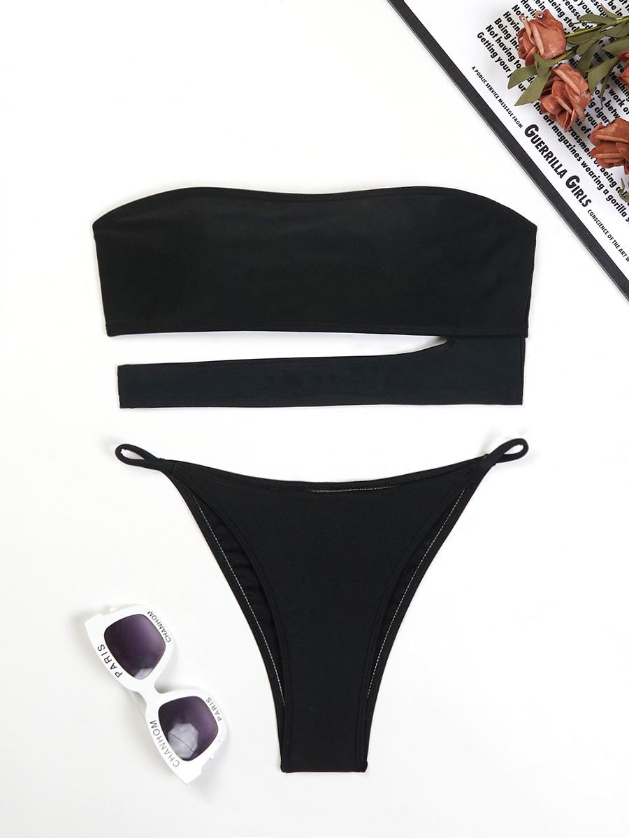 2024 European & American Women s Sexy Split Bikini Swimwear - Trendy Ins Style Small чёрный