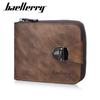 Men Fashion Short Wallets Vintage Design Hasp Zipper Purse Classic Money Pack Business Card Holder