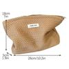 Handwoven Cotton Makeup Bag – Artistic Crochet Cosmetic Pouch with Zipper, Minimalist Clutch for Women