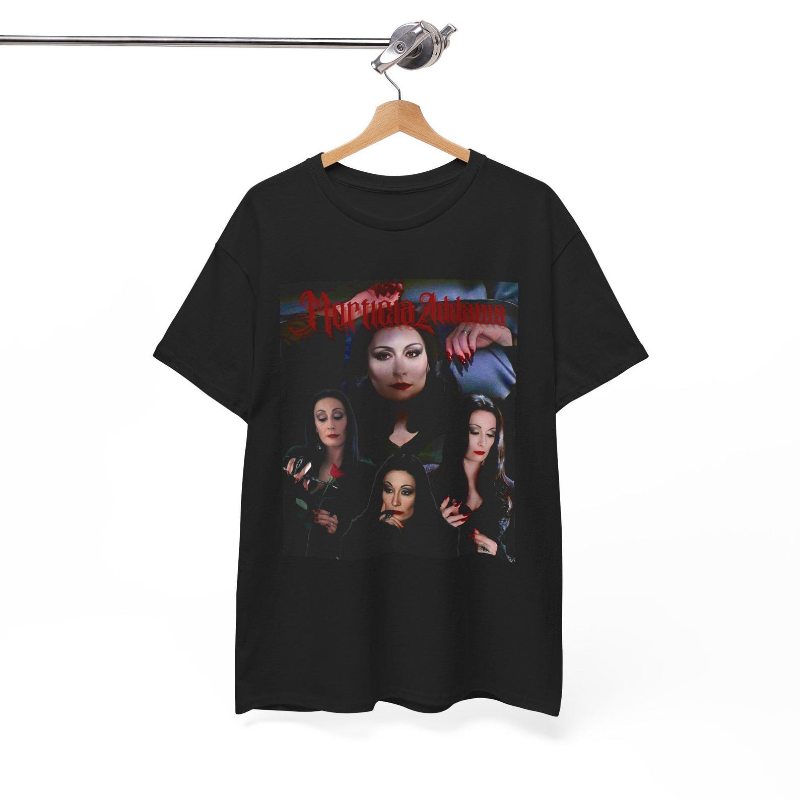 Morticia Addams Gothic Baddie Graphic Tee: Unique Unisex Heavy Cotton T-Shirt, Vintage Horror Aesthetic spooky season XL