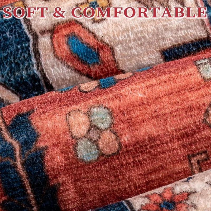 Bohemian Style Runner Rug Retro Light Luxury Kitchen Carpets Fashionable Creative  Machine Washable Non-slip Corridor Mats Tapis