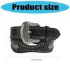 Studded Punk Style Belt Adjustable PU Leather with Charm Heart Buckles for Men Women Fashion Accessories