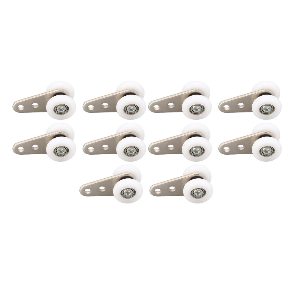 10PCS 23mm Nylon Pulley Stainless Steel Bracket Hanging Wheel Roller for Sliding Door Window White